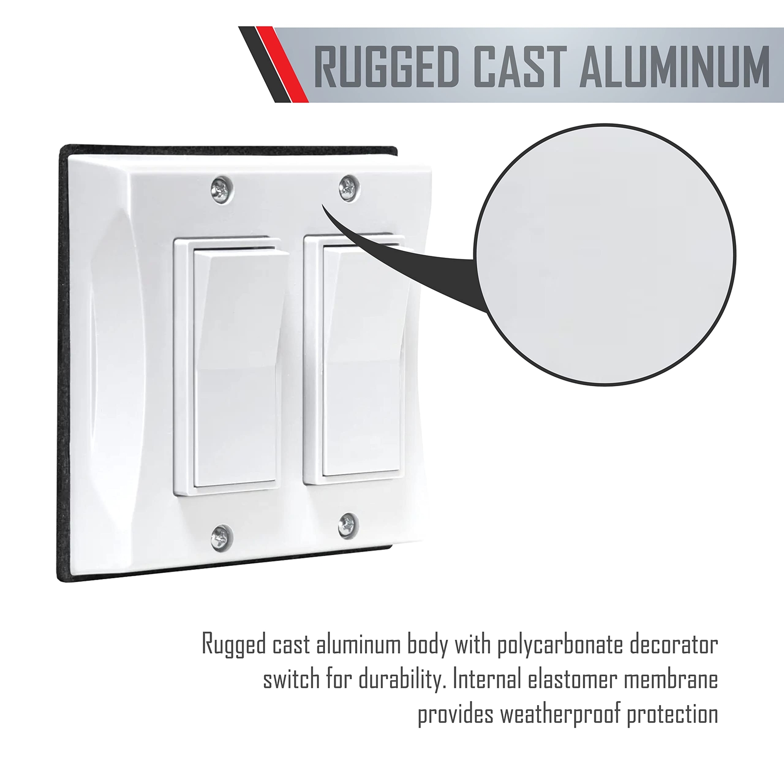 5127-1 2-Gang Weatherproof Decorator Switch Cover Vertical White