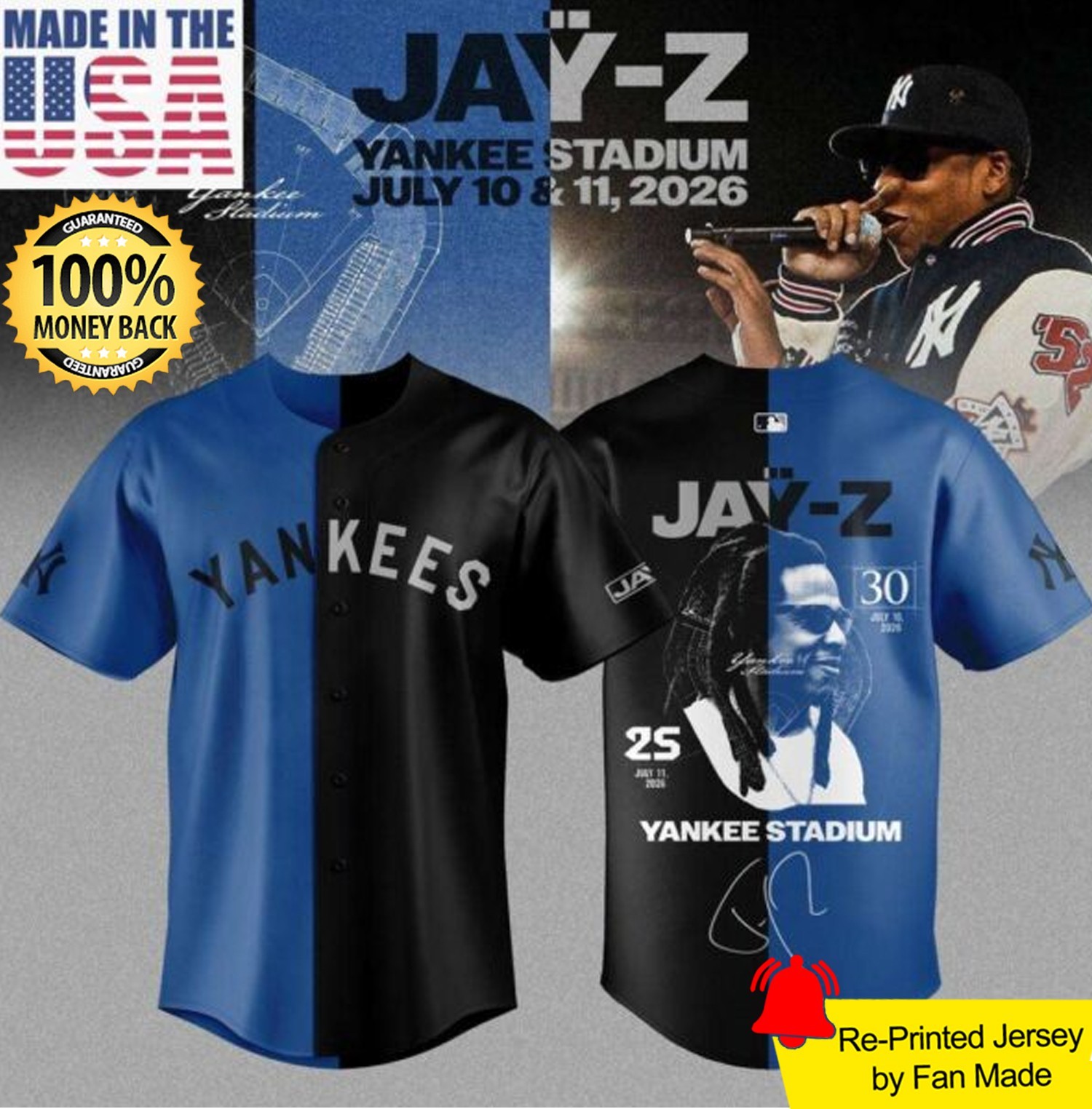 Custom Name - Yankees x J.a.y-Z Hometown Show 2026 Jersey - S-5XL