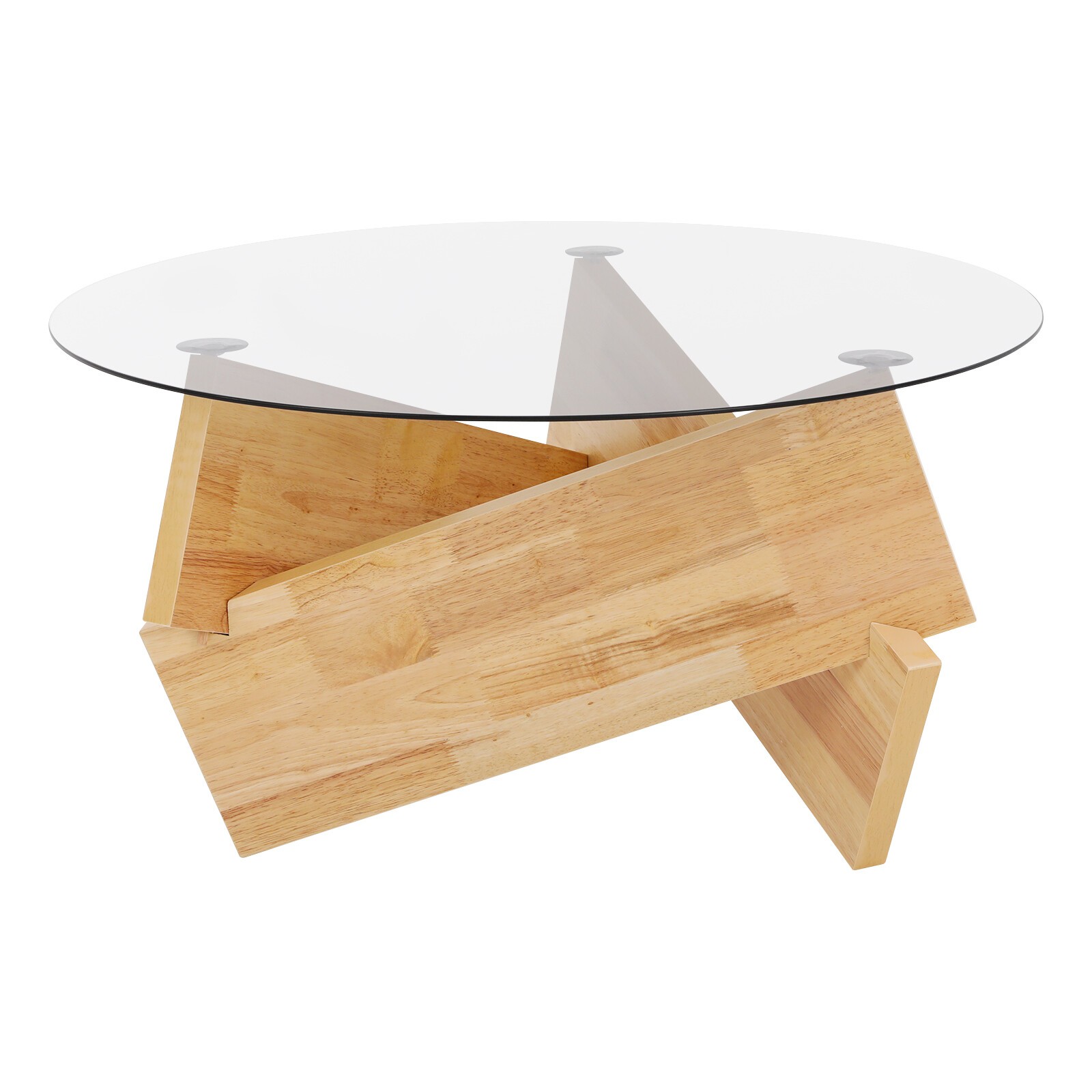 16.1'' H Round Modern SideTable Side Table with Tempered Glass Top End Table ?