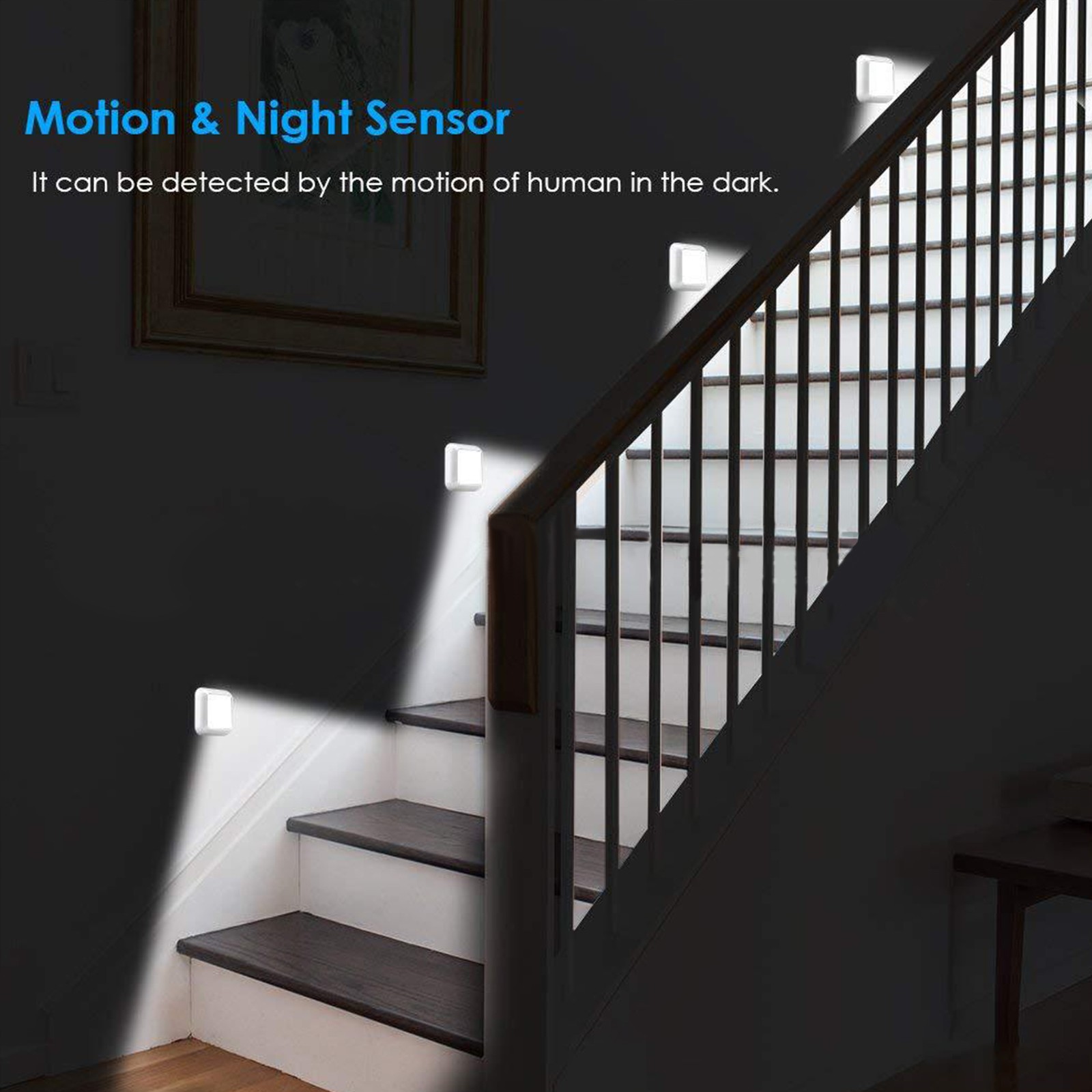 3-Motion Sensing Night Light Wardrobe Cabinet Sensor Light Magnetic Aisle Light