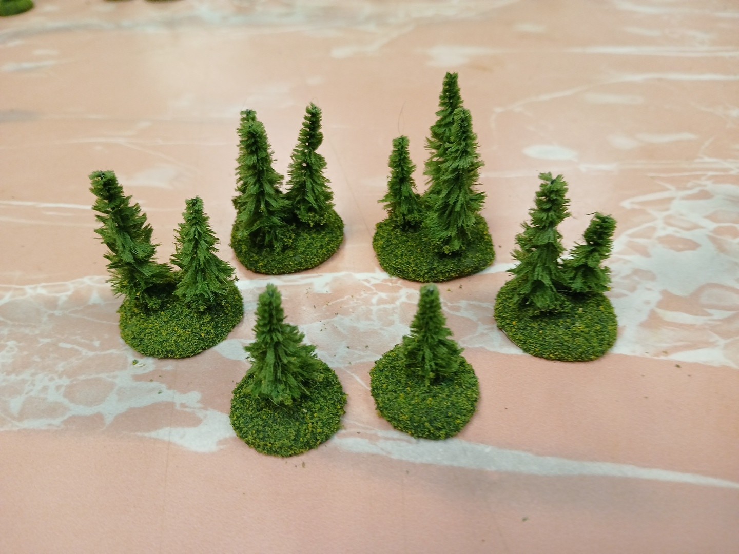 12 based Landscape Model Micro Pine Trees wargaming scenery terrain Up To 1.5"