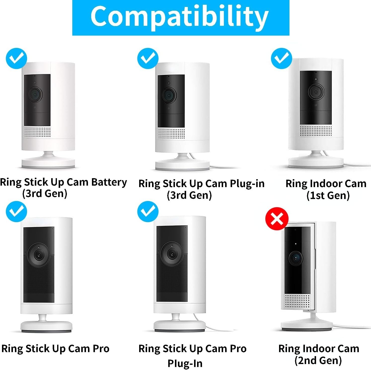 2 Pack Adjustable Security Wall Mount for Ring Stick Up Cam & Ring Outdoor Ca...