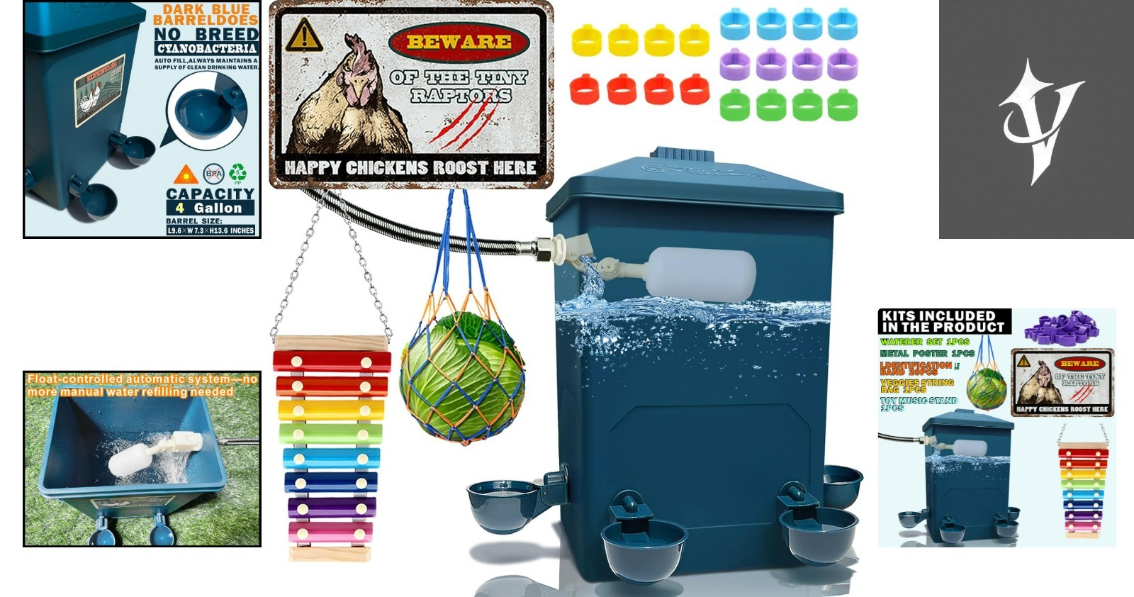 4-Gallon Automatic Chicken Waterer with Float Valve - No Refilling Needed!