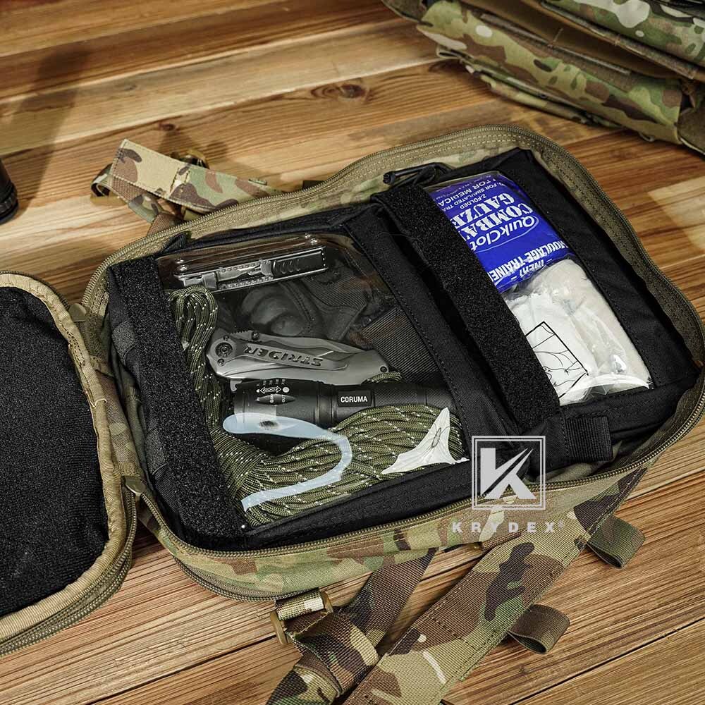 KRYDEX Clear Top Insert Pouch Medical Bag Organizer Hook & Loop for D3 Backpack