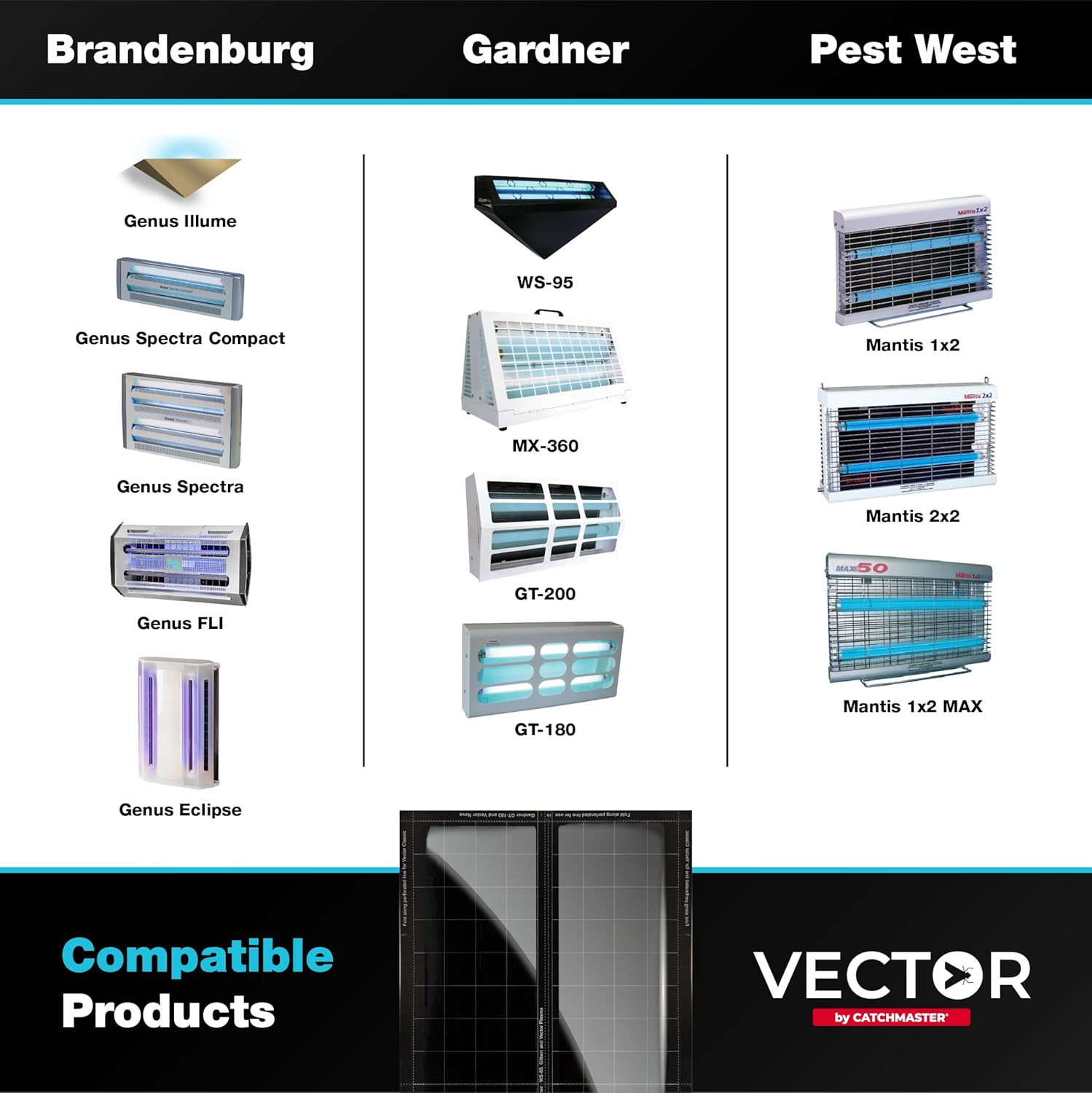 Vector Glue Boards for UV Light Fly Trap 12-Pack