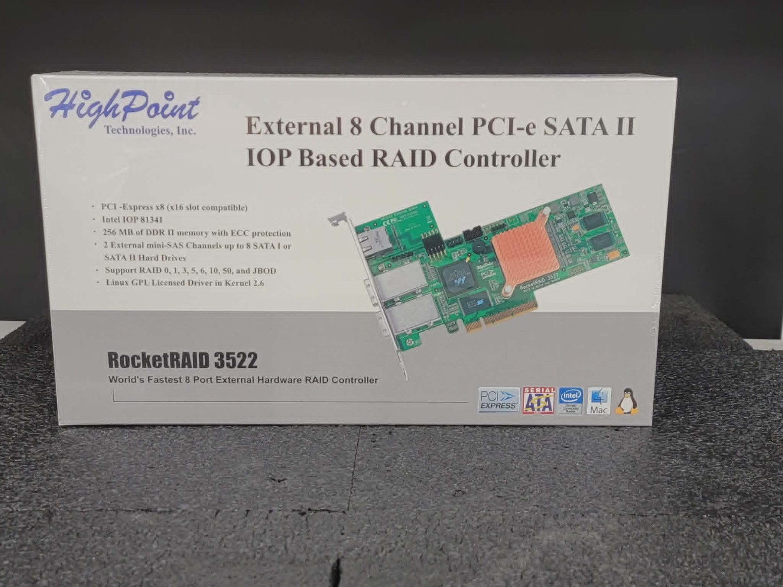 HighPoint RocketRAID 3522 External 8 Channel PCI-e SATA II IOP RAID Controller