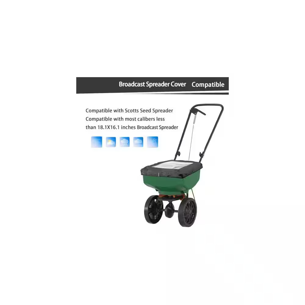 Polyester Broadcast Spreader Cover for Fertilizer Waterproof Dark Gray Transpare