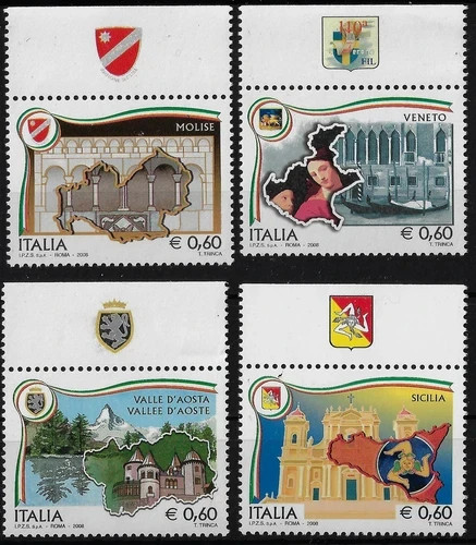 s34725 ITALIA 2008 MNH** 4v Regions + High APP New