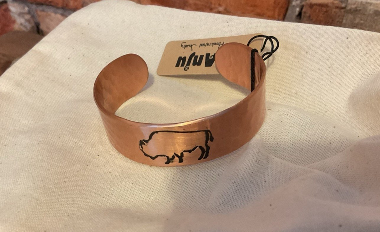 Handcrafted Buffalo Engraved Copper Bracelet...Ethically Sourced...Ships Free