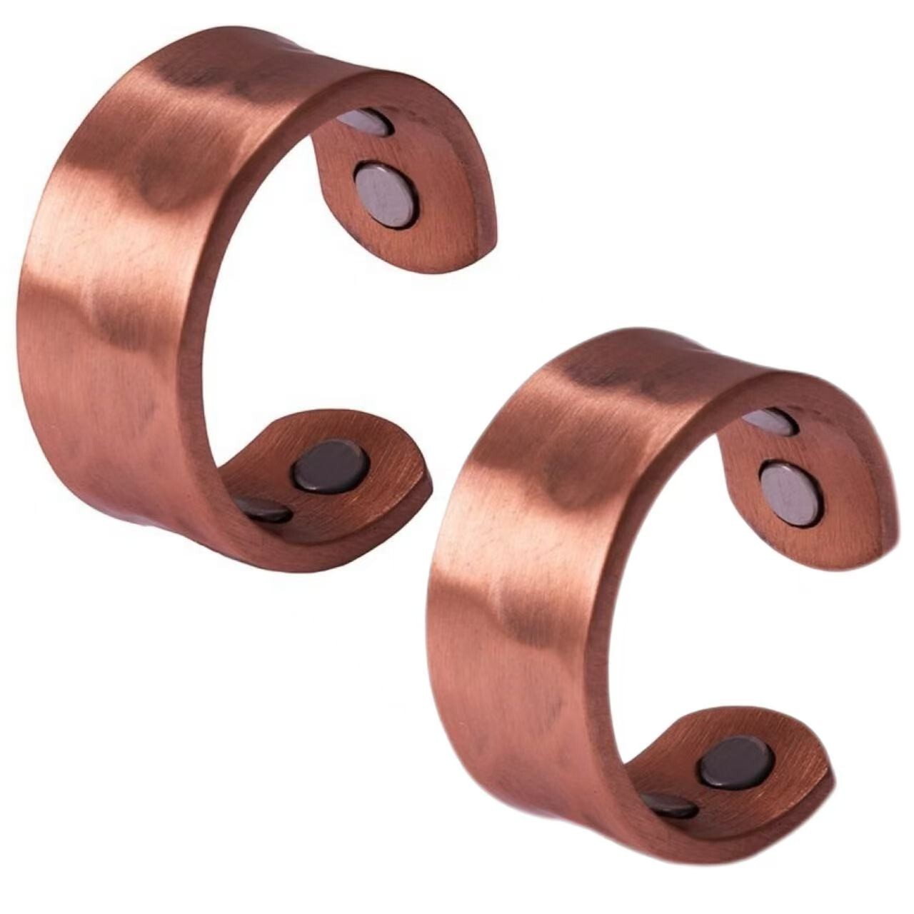 2 pack Solid Pure Copper Magnetic Ring Vintage Arthritis Adjustable Lover Ring
