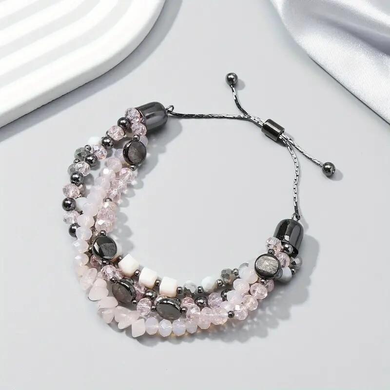 Natural Stone Crystal Energy Stone Multilayer Bracelet Multicolor