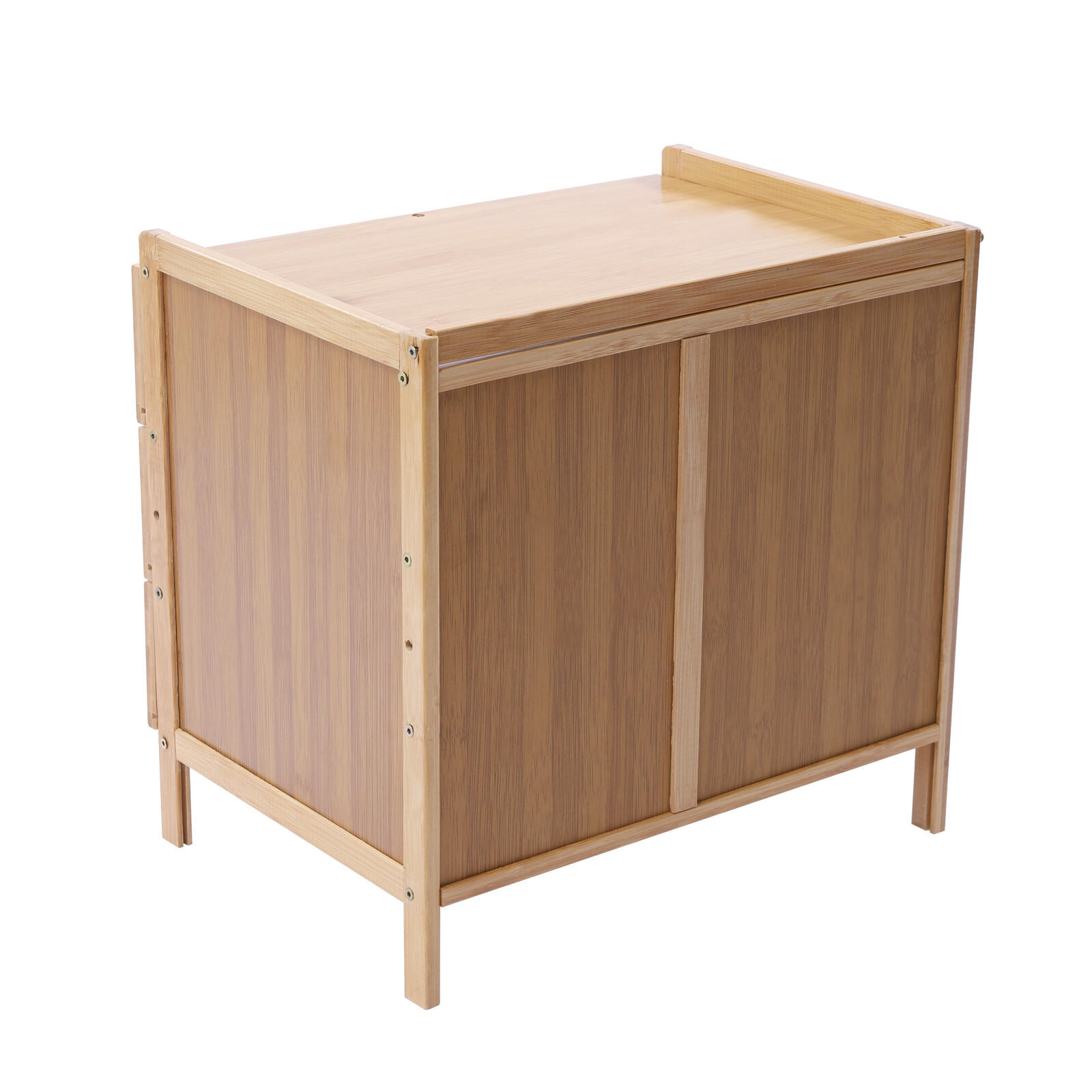 Bamboo Nightstand End Table Side Table with 3 Drawers Bedside Table Bedroom NEW
