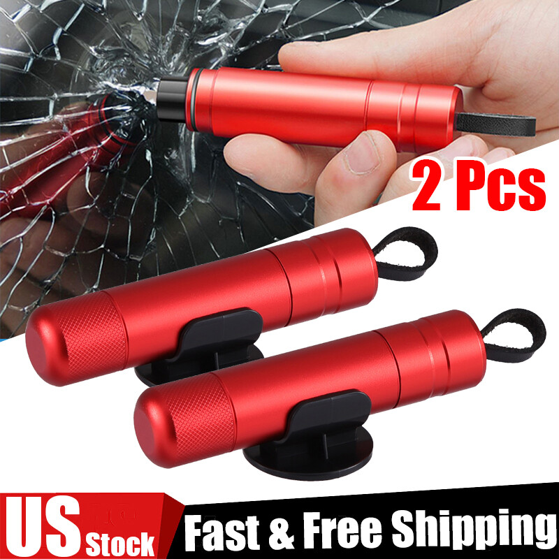 2X Car Safety Hammer Window Glass Breaker Seat Belt Emergency Escape Cutter Tool