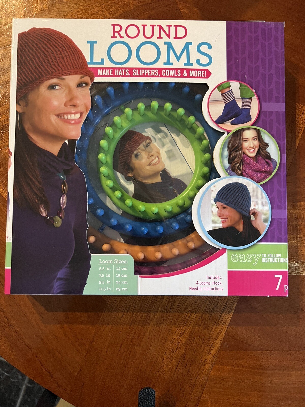 Round Looms Make Hats, Slippers Cowls More Open Box Complete