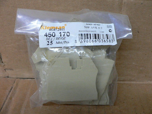 Klemsan Npp Avk 4 C Terminal Blocks Beige (Lot Of 25)