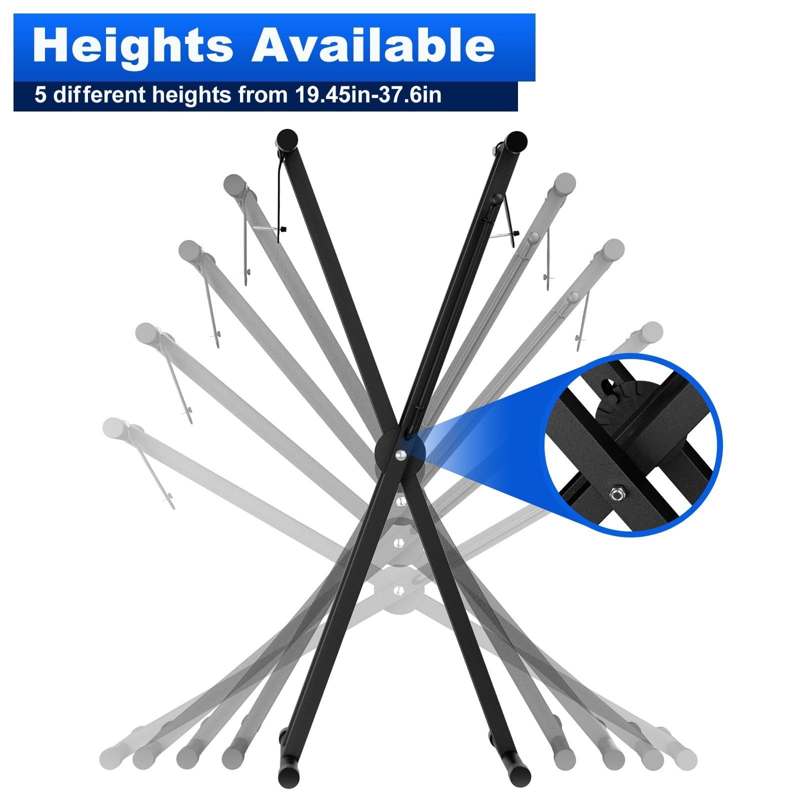 Upgrade Heavy-Duty, Easily Adjustable Height Double-X Keyboard Stand, Portabl...