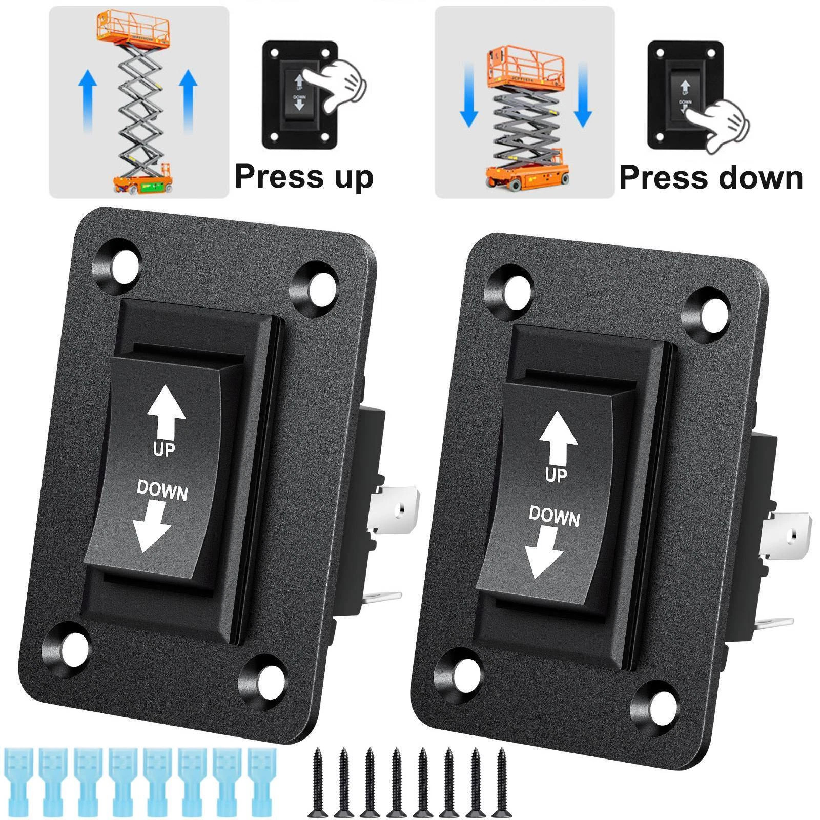 2X 30A DPDT Momentary Reverse Switch Up Down Switch for 5th Wheel Trailer US