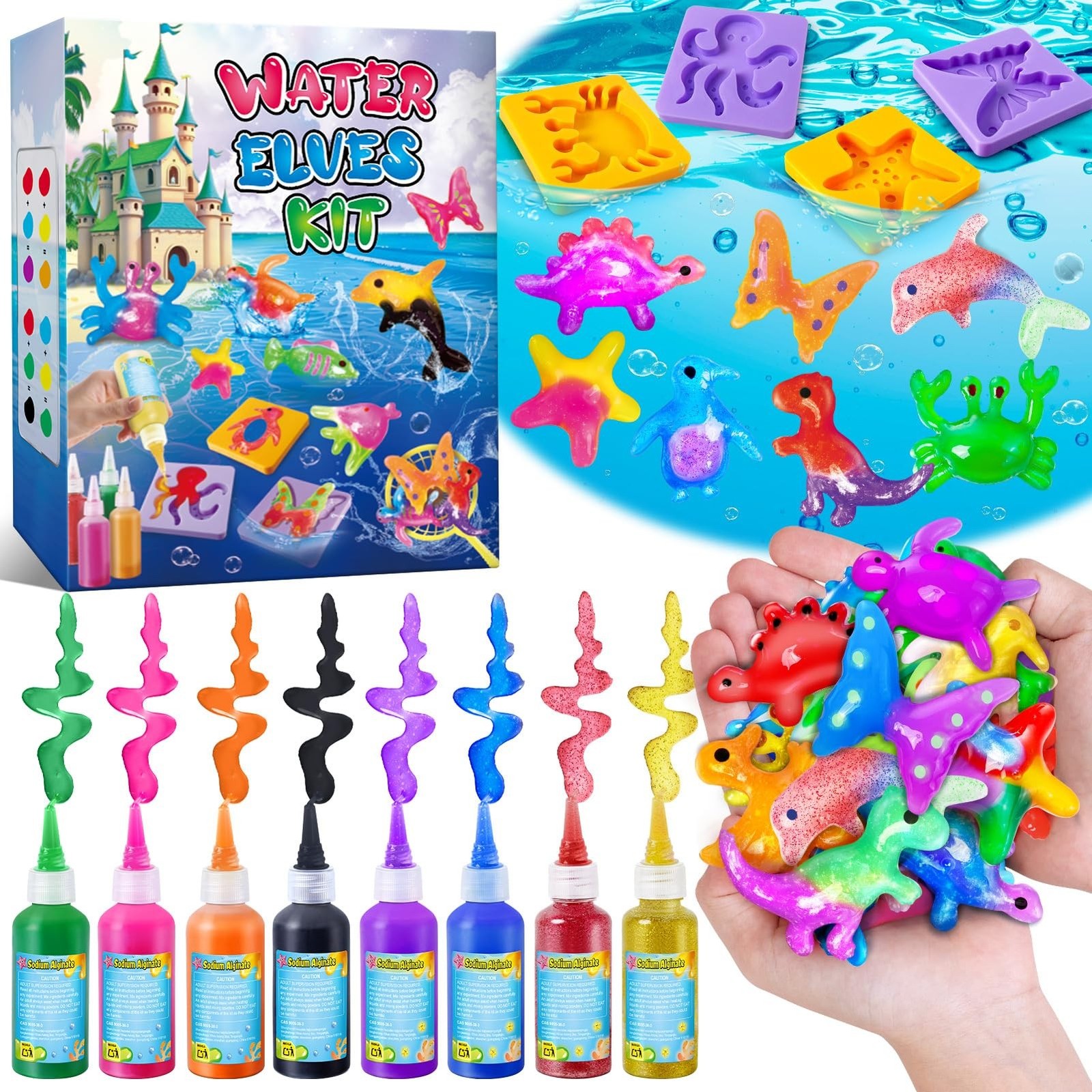 UNGLINGA Magic Water Elf Toy Kit for Kids - 8 Colors Toys Craft Creative Birt...