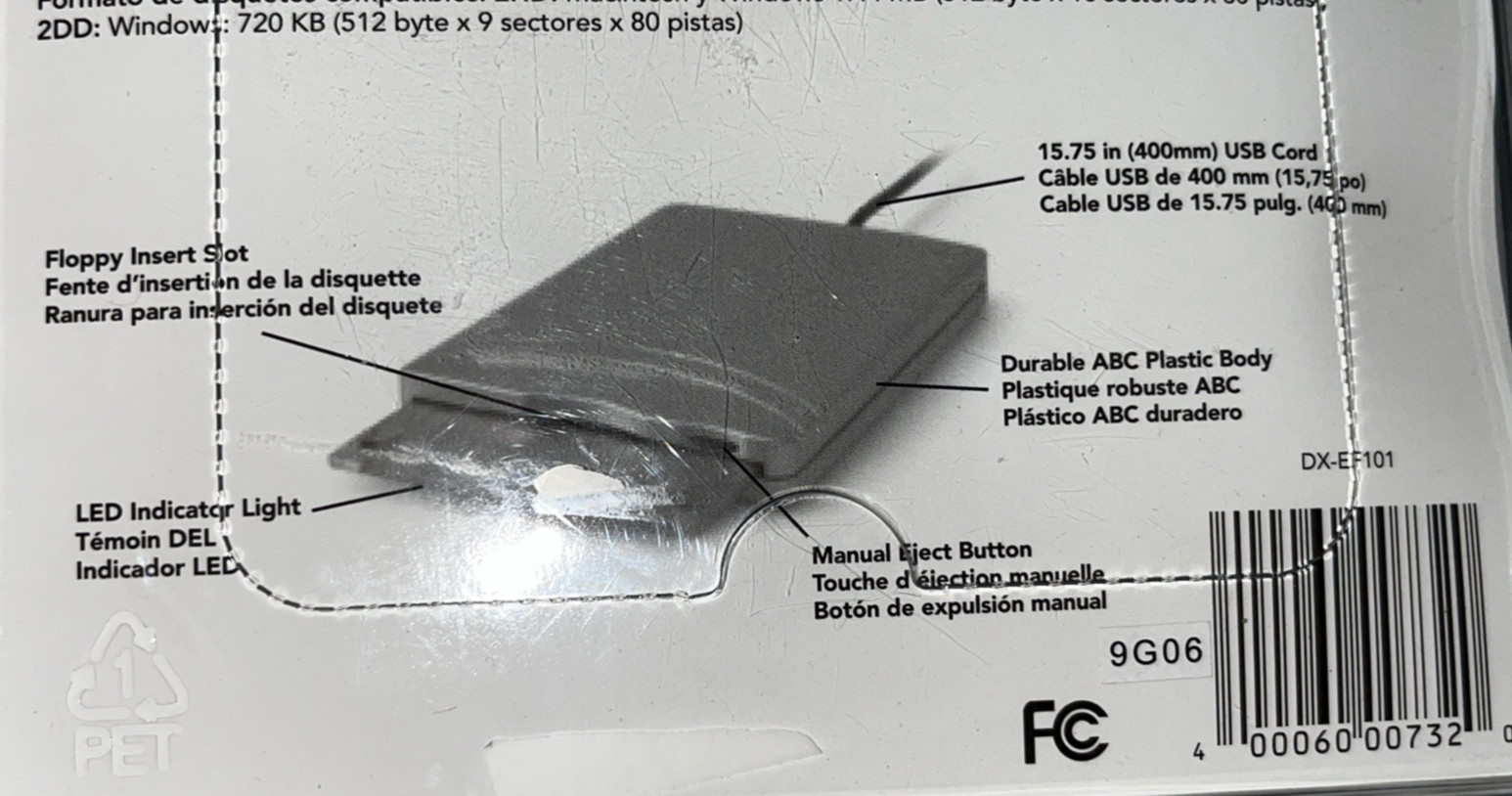 Dynex External USB Floppy Disk Drive DX-EF101 NIB