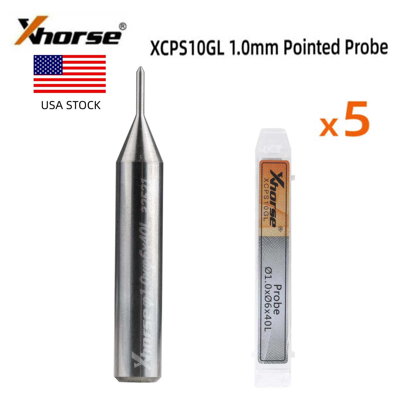5x XHORSE XCPS10GL 1.0mm pointed probe For CONDOR XC-MINI PLUS II