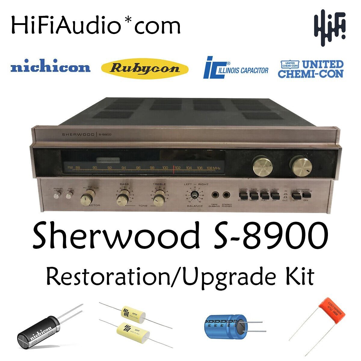 Sherwood S-8900  S8900 restoration recap repair upgrade rebuild kit