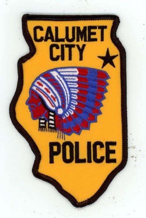 ILLINOIS IL CALUMET CITY NICE STATE SHAPED SHOULDER PATCH SHERIFF