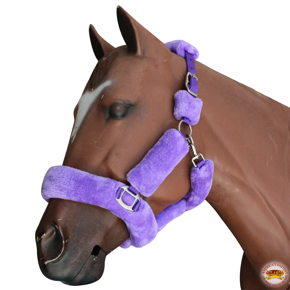 HILASON Comfort Fleece Nylon Horse Halter Purple | Western Halters for Horses