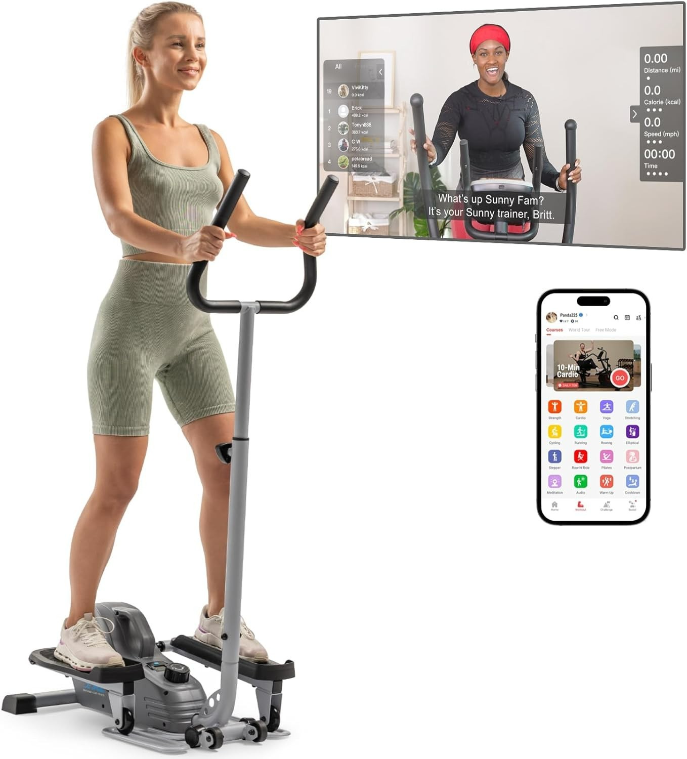 JLL Compact Mini Elliptical Exercise Machine Cross Trainer  with Handlebar