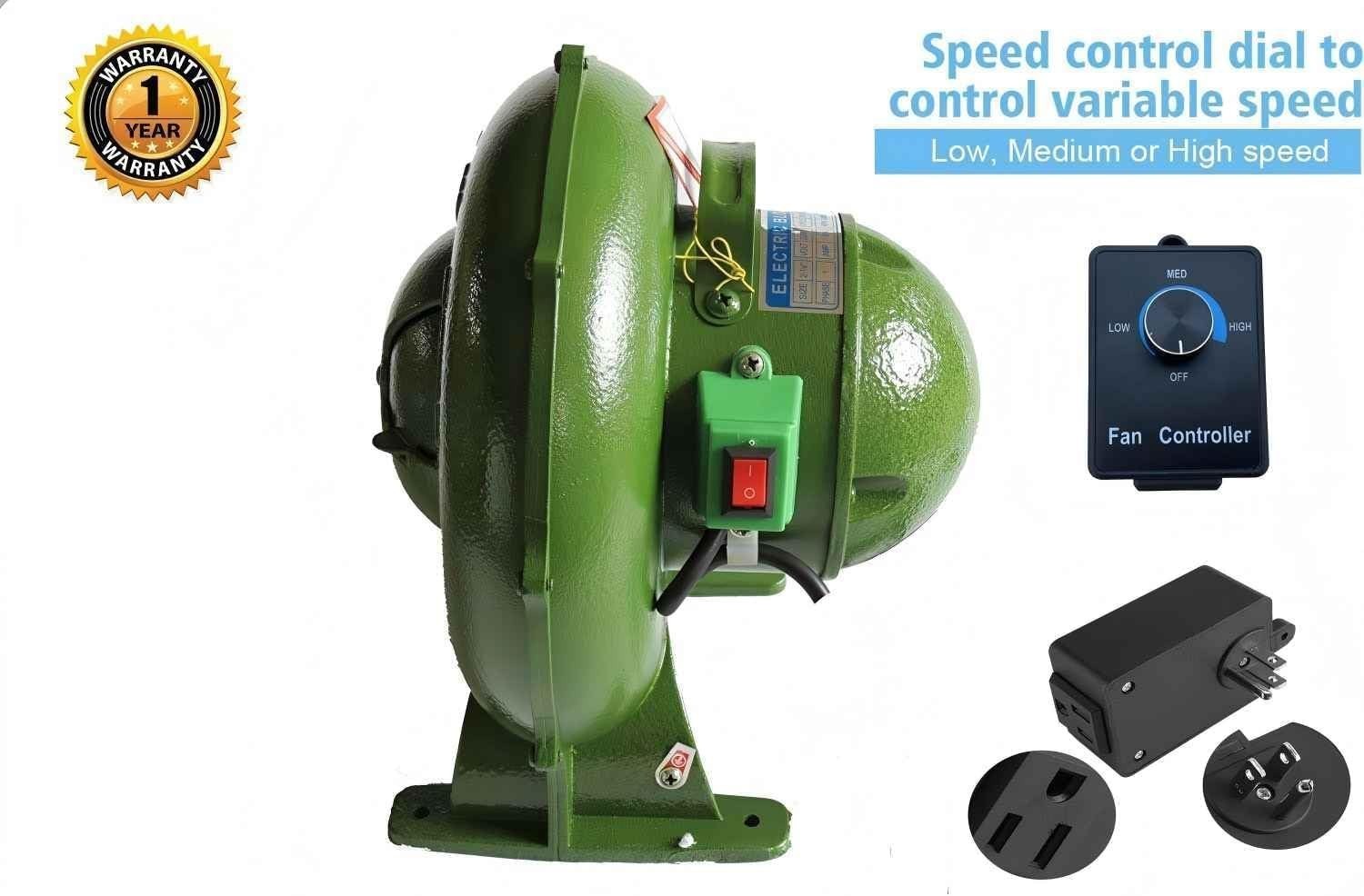 Adjustable Airflow Electric Blacksmith Forge Blower - 240CFM, Durable Aluminum