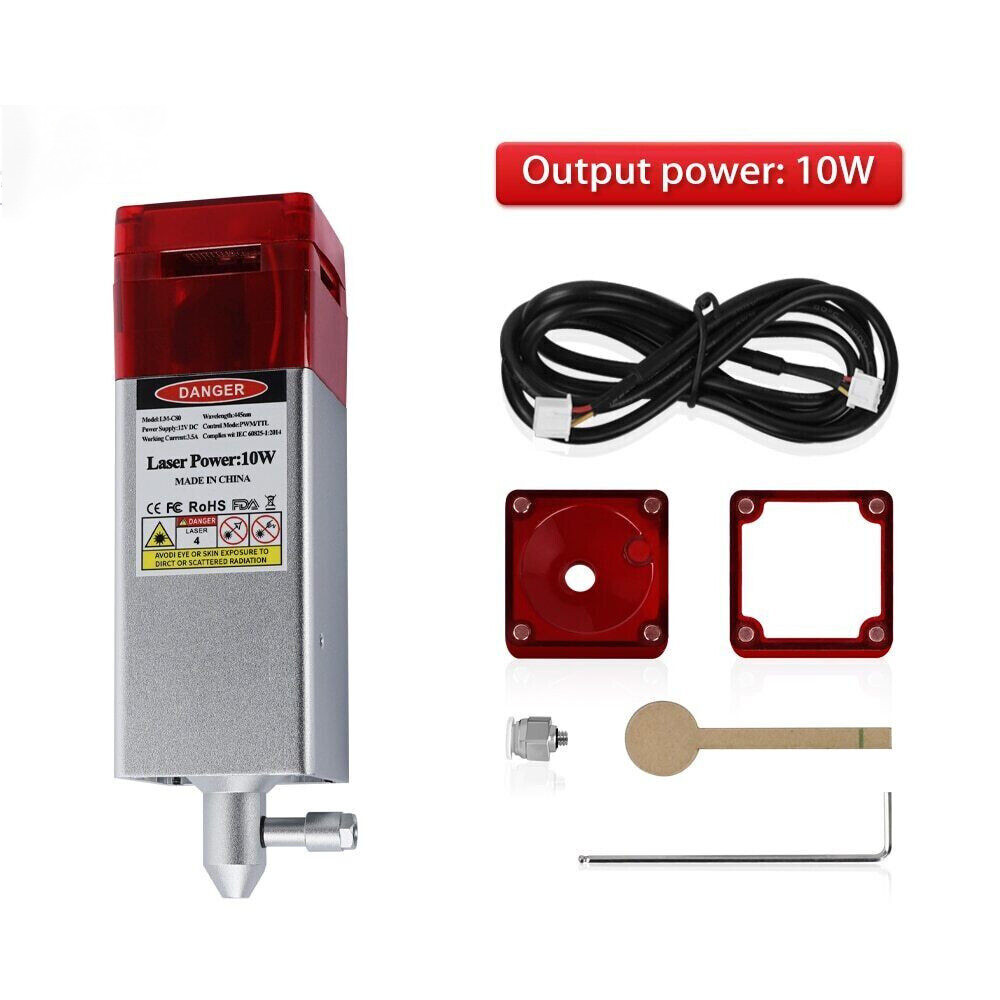 Actual Output 10W 12V Laser Module Head Engraver PWM 445nm For CNC Laser Machine