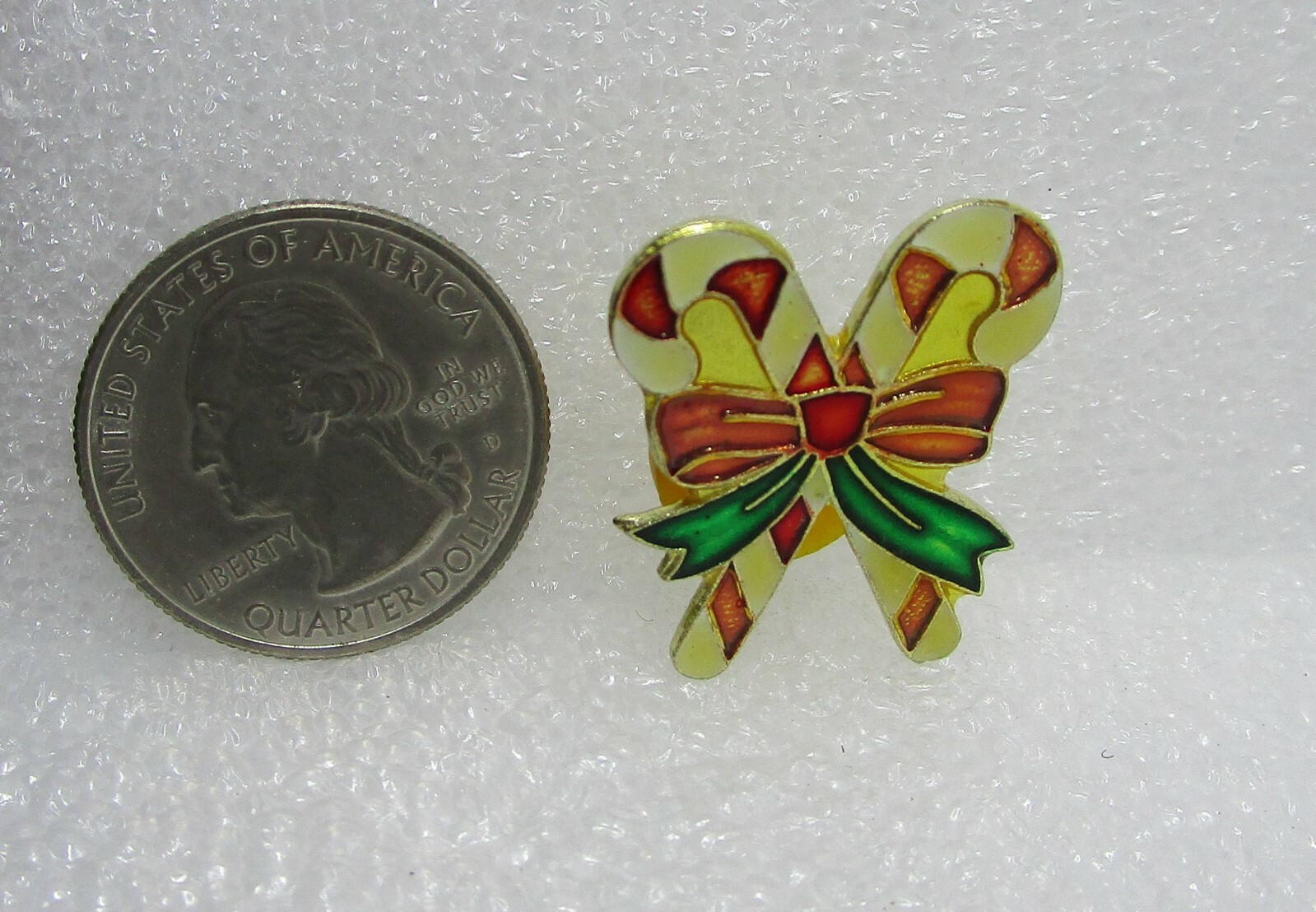 Candy Canes w/ Red & Green Bow Pin