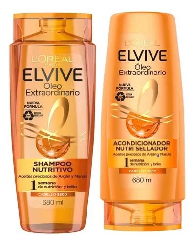Elvive oléo extraordinario cabello seco Shampoo & conditioner 680 ml each