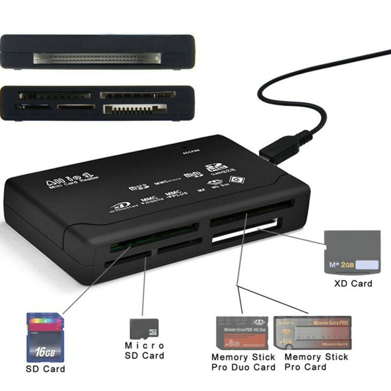 All in One USB Memory Card Reader External Multi Hub Adapter for SD TF CF xD MS