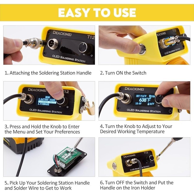 Portable Soldering Station 20V Compatible Adjustable Temp Fast Heating 80W New