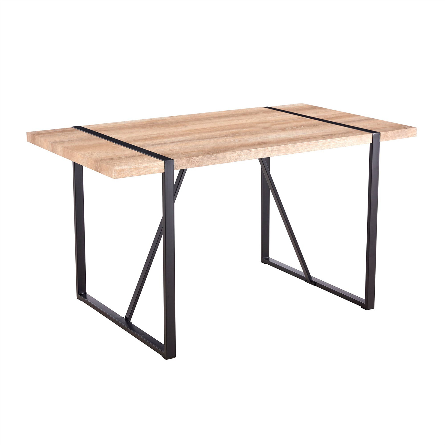 Dining Table Wood Table Kitchen Rectangular Table For 4-6 Person Rustic Brown