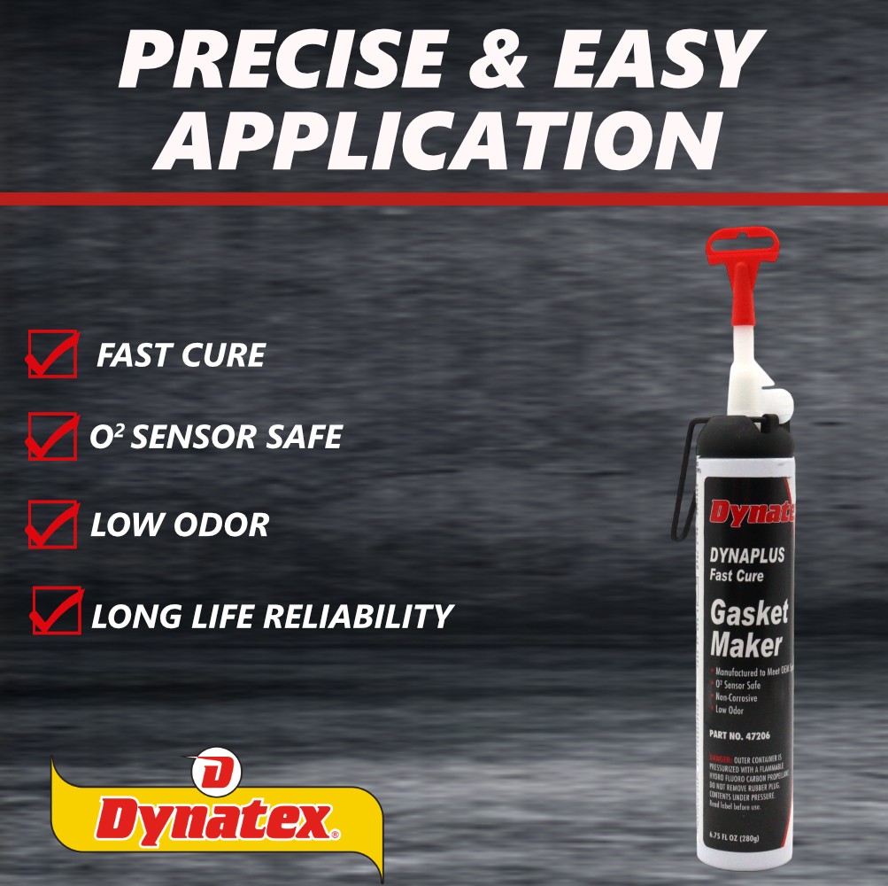 Dynatex DynaPlus Fast Cure Gasket Maker 6.75oz Sensor Safe & Low Odor (2-Pack)