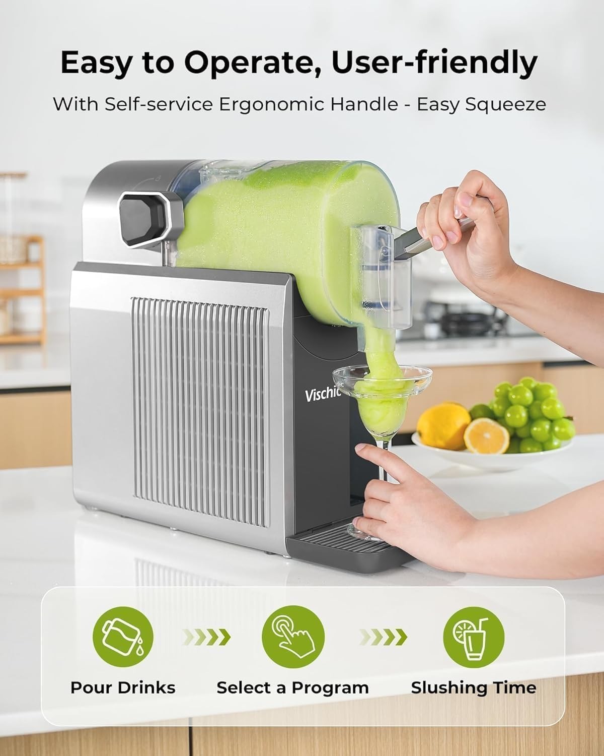 Slushy for Home Use with 7 Preset Programs & Auto Cleaning Function, Frozen D...