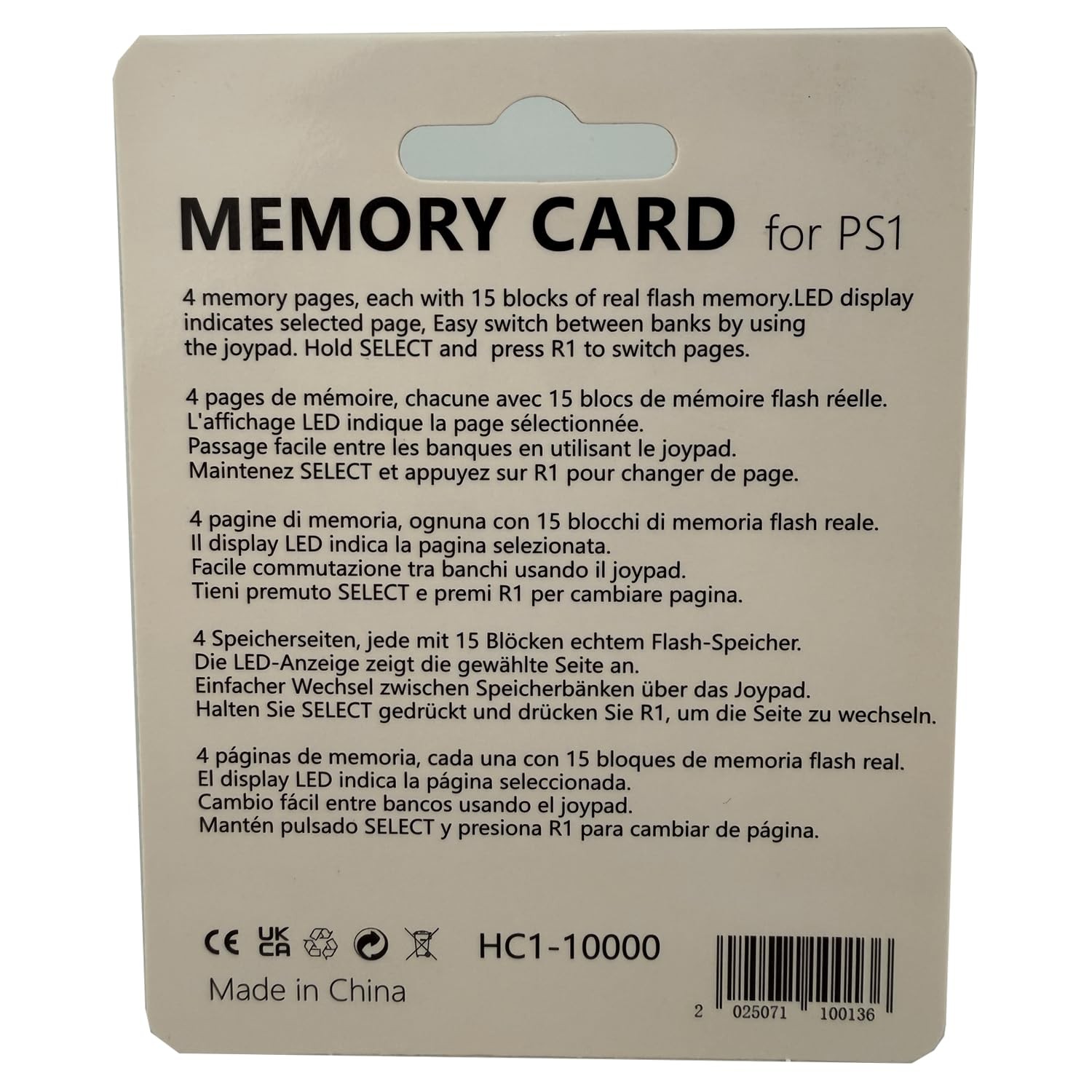 4MB PS1 Memory Card for