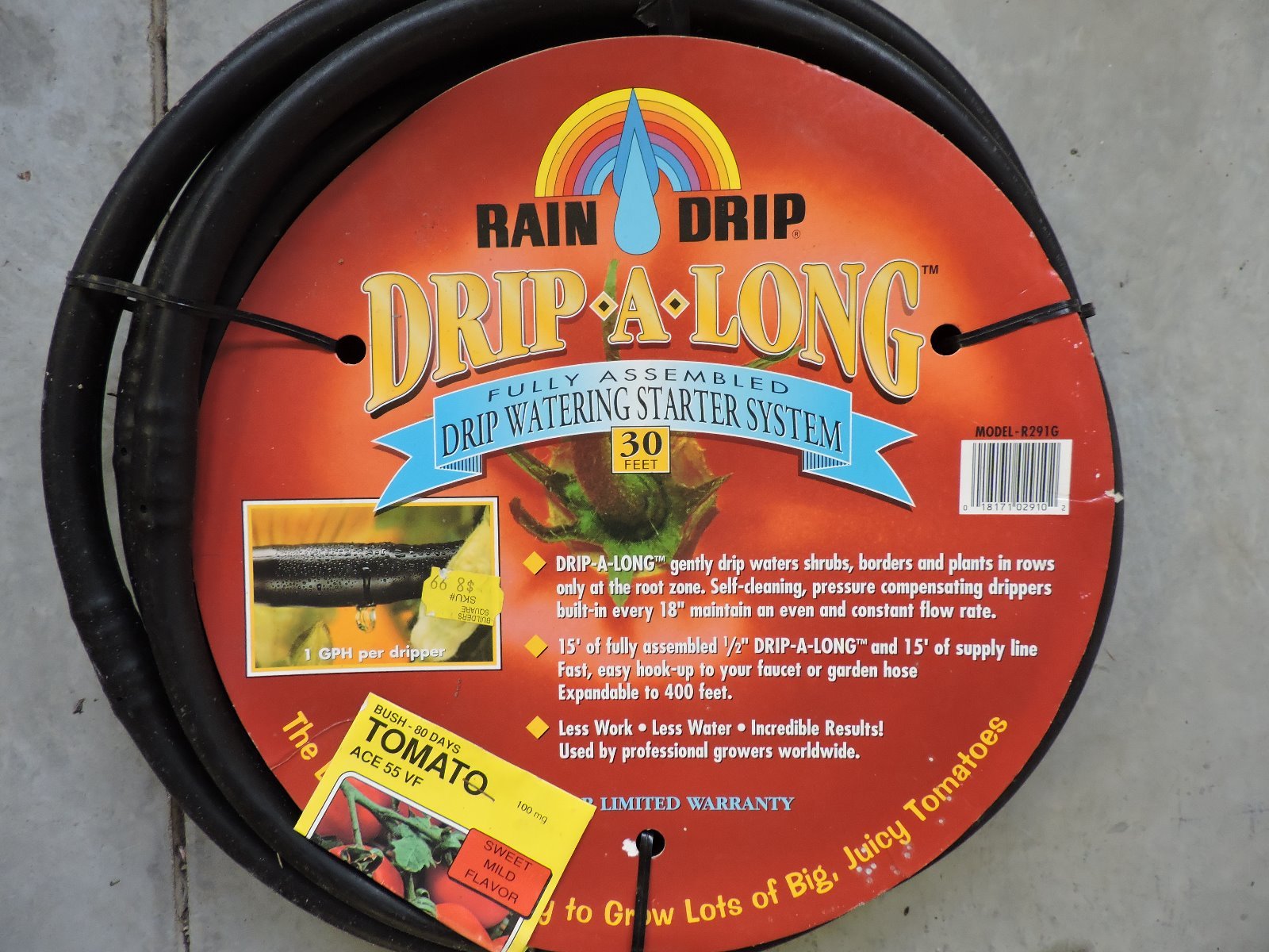 Rain Drip 1/2 Drip-A-Long Hose 30 feet  R2921G