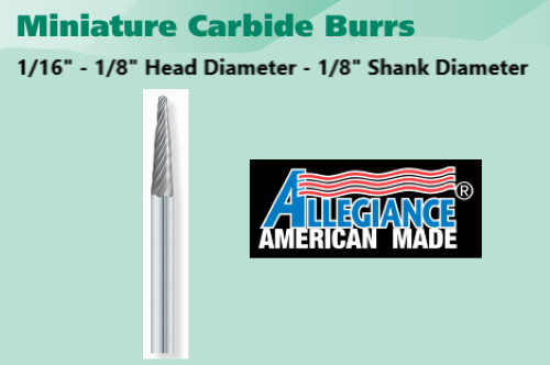 1/8x1/2 2 OAL 1/16 MINI.CAR.BURRS AL. AMERICAN ITEM NO. 2978786(FT)