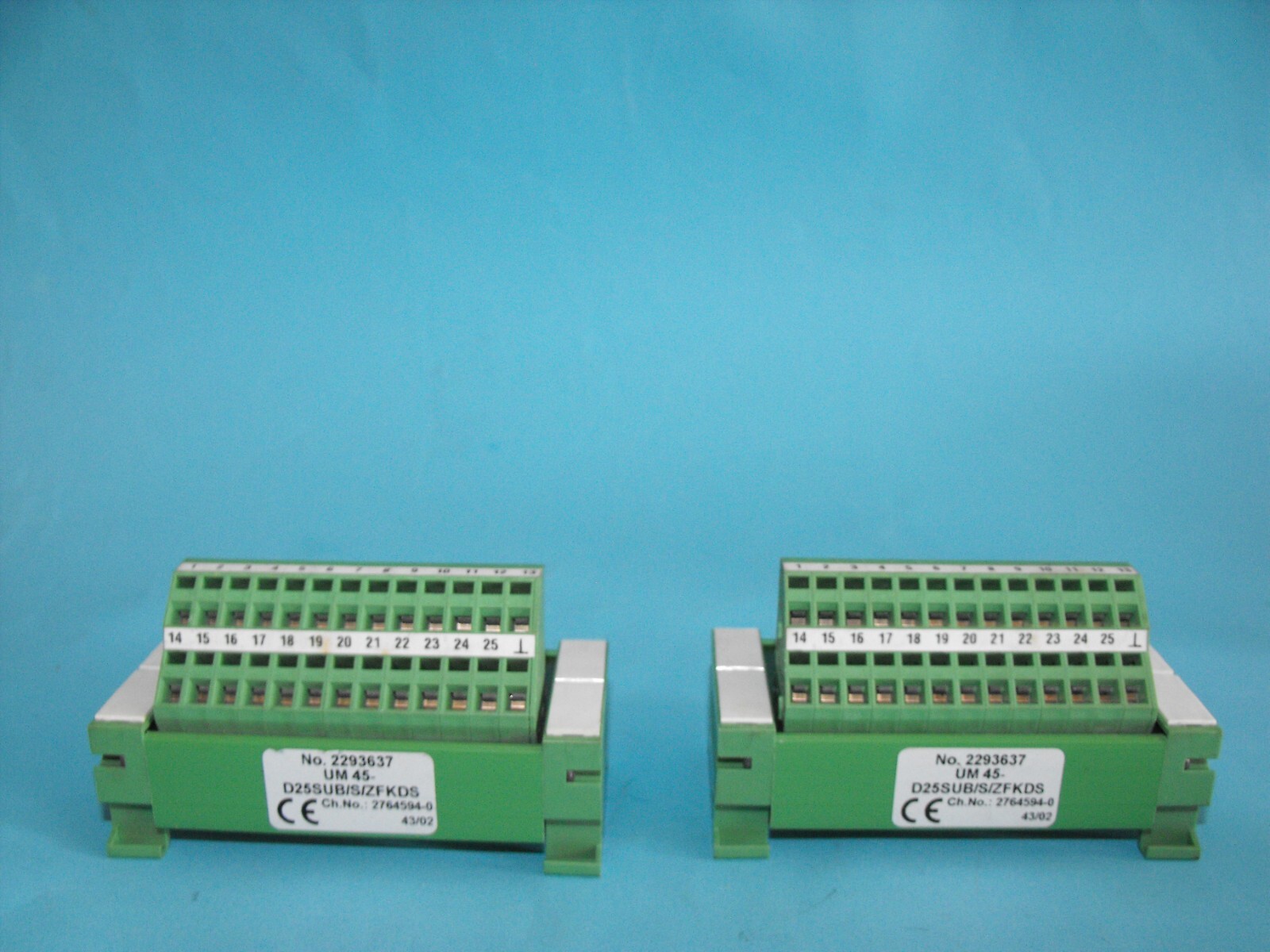 Phoenix Contact D25SUB/S/ZFKDS.D-Sub Interface Module 2293637.(LOT2PCS).USED