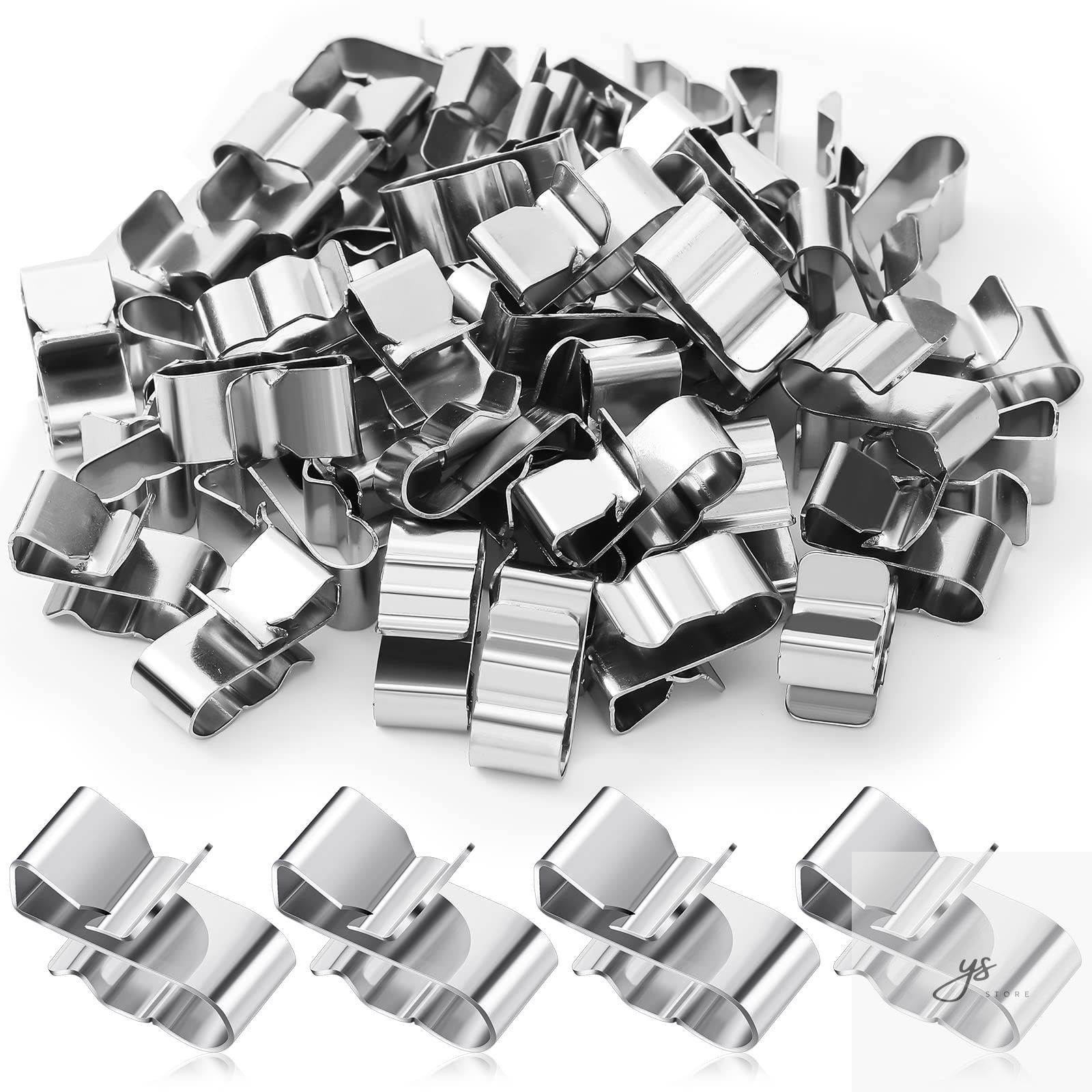 50 Pcs Trailer Frame Wire Clips Stainless Steel Metal Cable Clips 22.5 mm/ 0.89