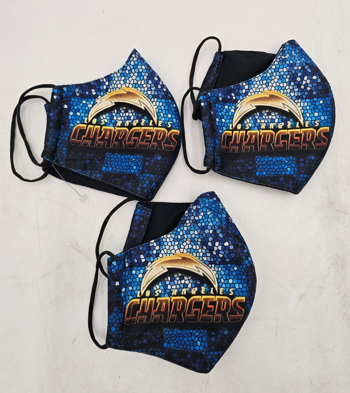 3 Pack Los Angeles Chargers, FACE MASK Adult, Washable, NFL- NEW