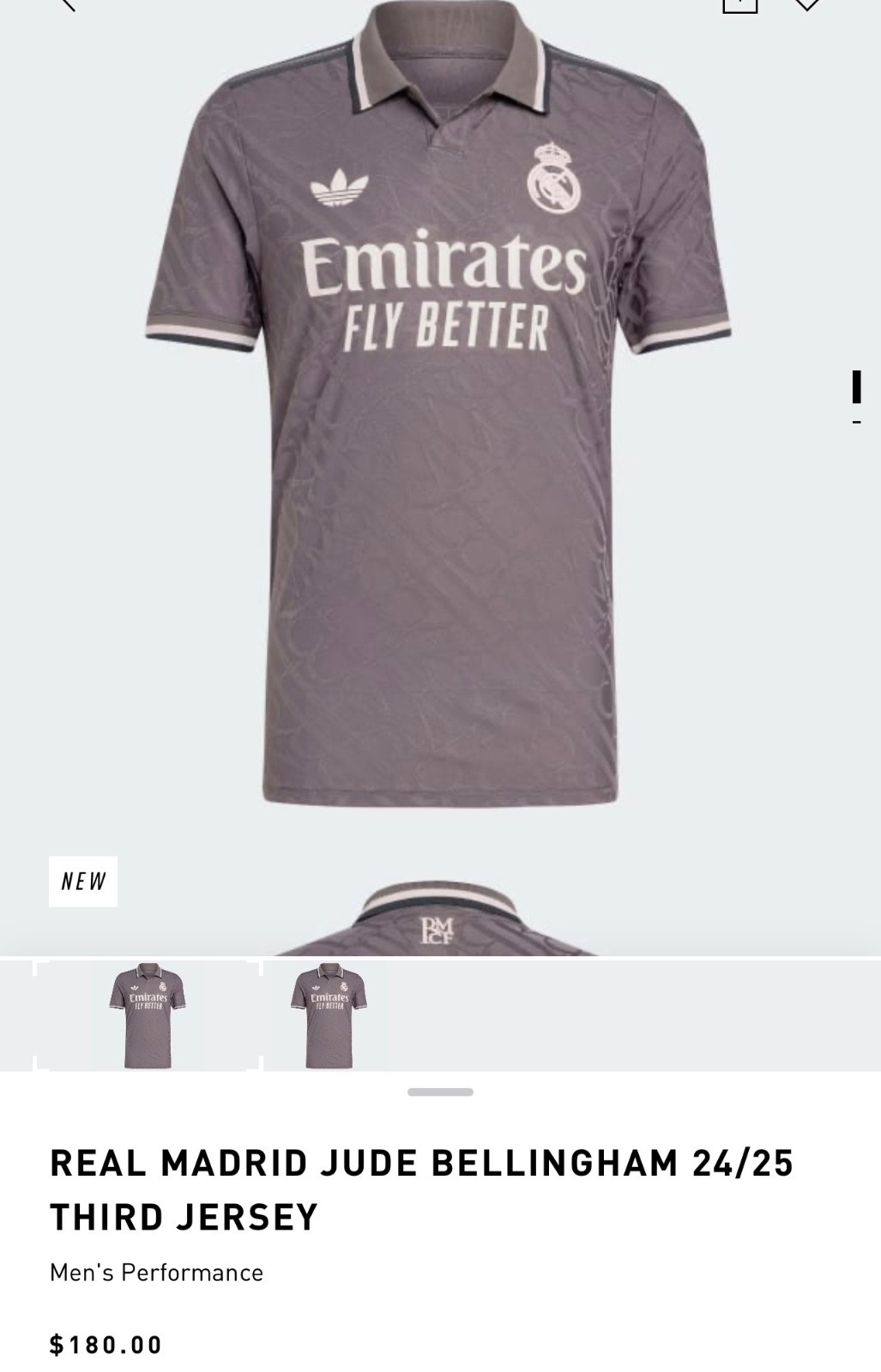 Authentic Real Madrid 24/25 3rd jersey - Mbappe or Bellingham