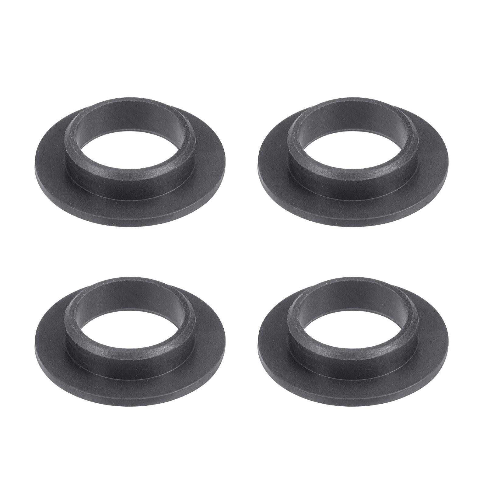 Flanged Sleeve Bearings 10mmx12mmx4mm POM Wrapped Oilless Bushings Black 4pcs