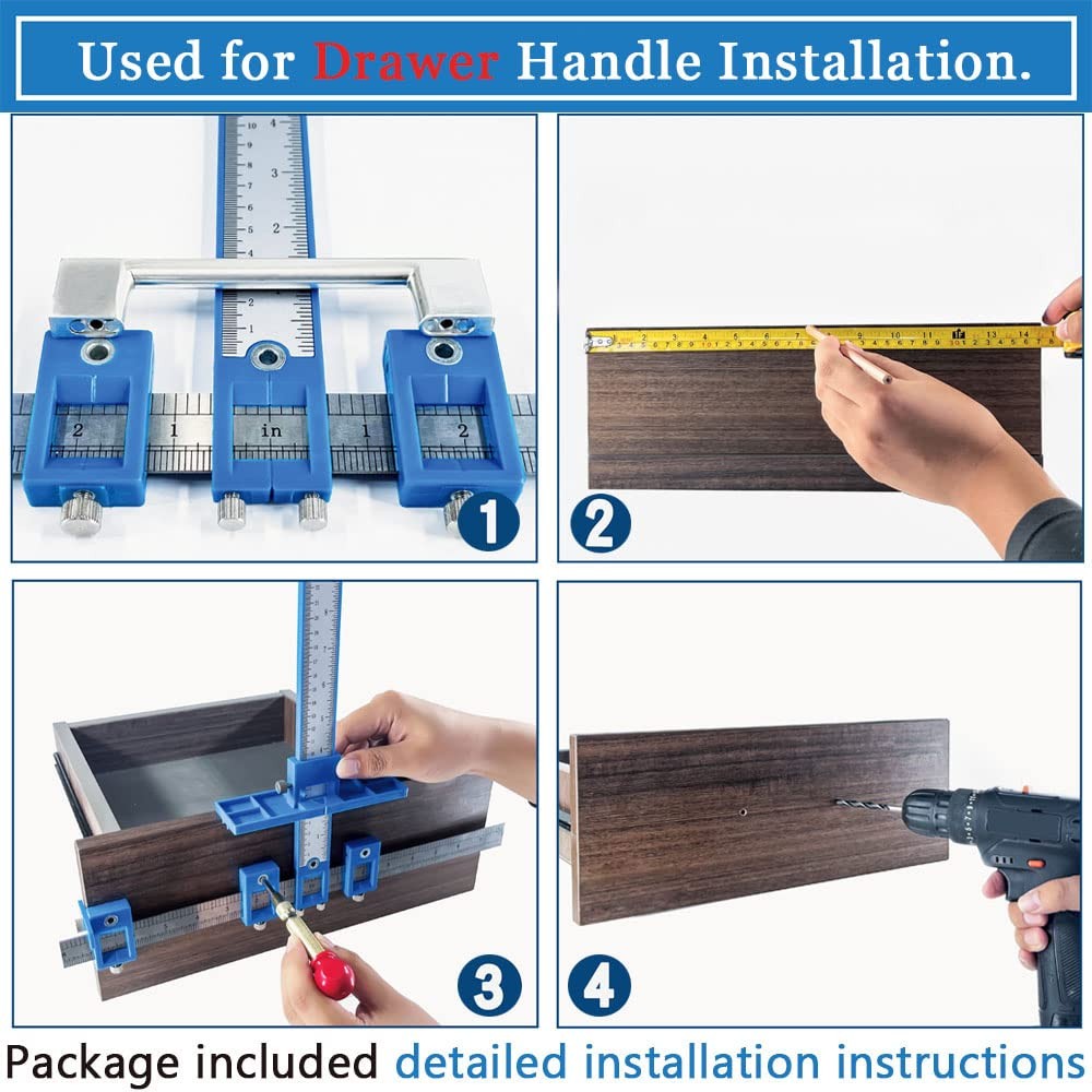 Cabinet Hardware Jig, Cabinet Handle Jig with Automatic Center Punch, Avoid J...