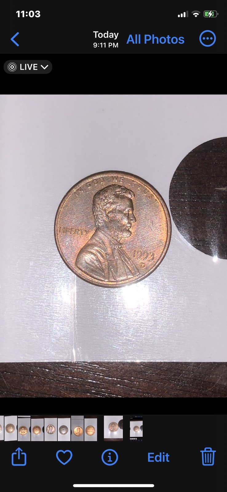 1993 D Red High Grade Penny
