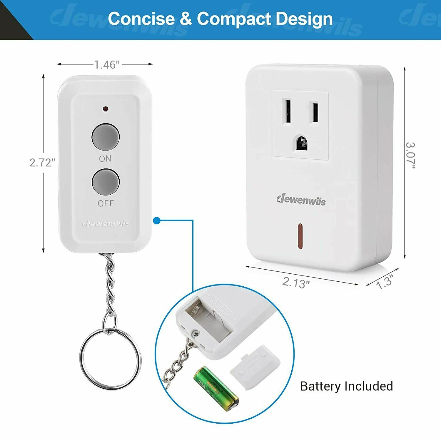 DEWENWILS Remote Control Outlet 100 ft RF Range Wireless Remote On Off Switch