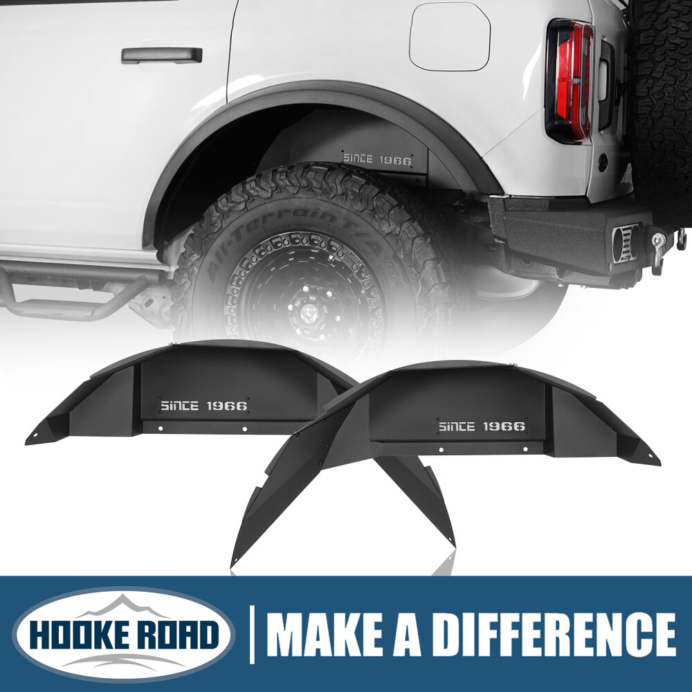 Hooke Road Steel Rear Inner Fender Pair for Ford Bronco 2021 2022 2023 2024 2025