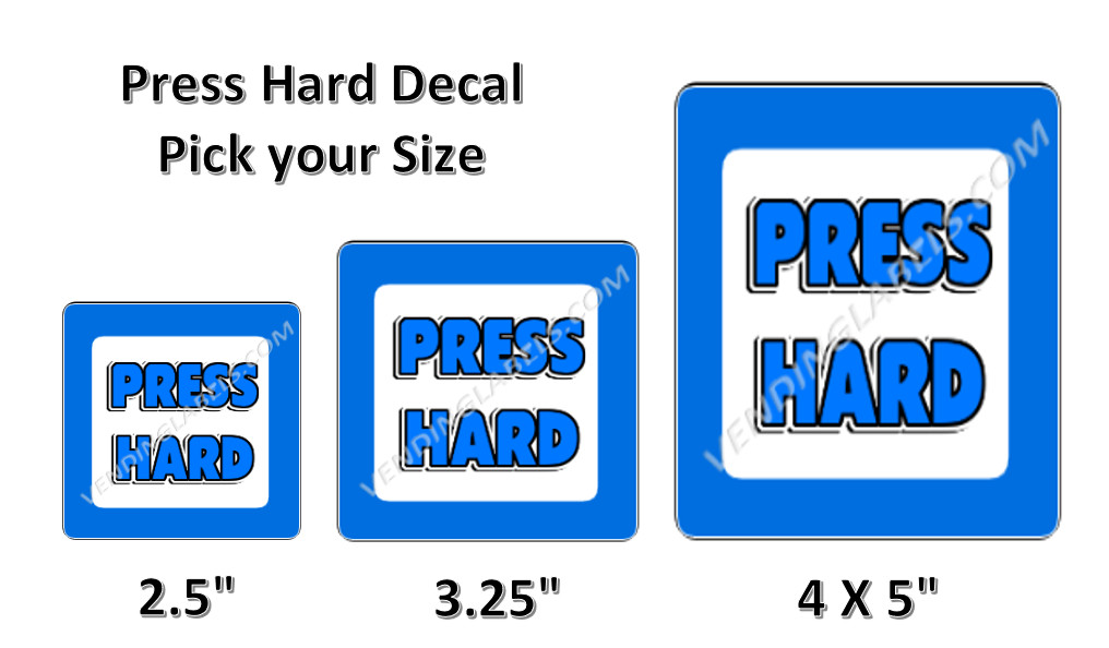 Press Hard Decal Sticker Button Door Window Decal
